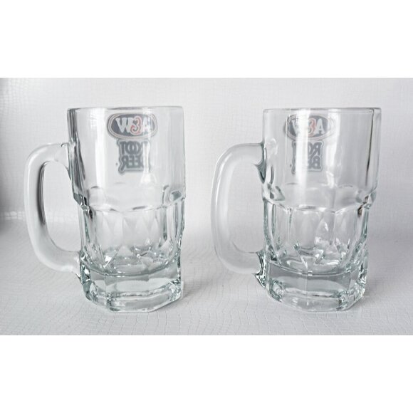 2 A&W Root Beer Mugs Advertising 1980's Vintage Barware - Picture 4 of 6